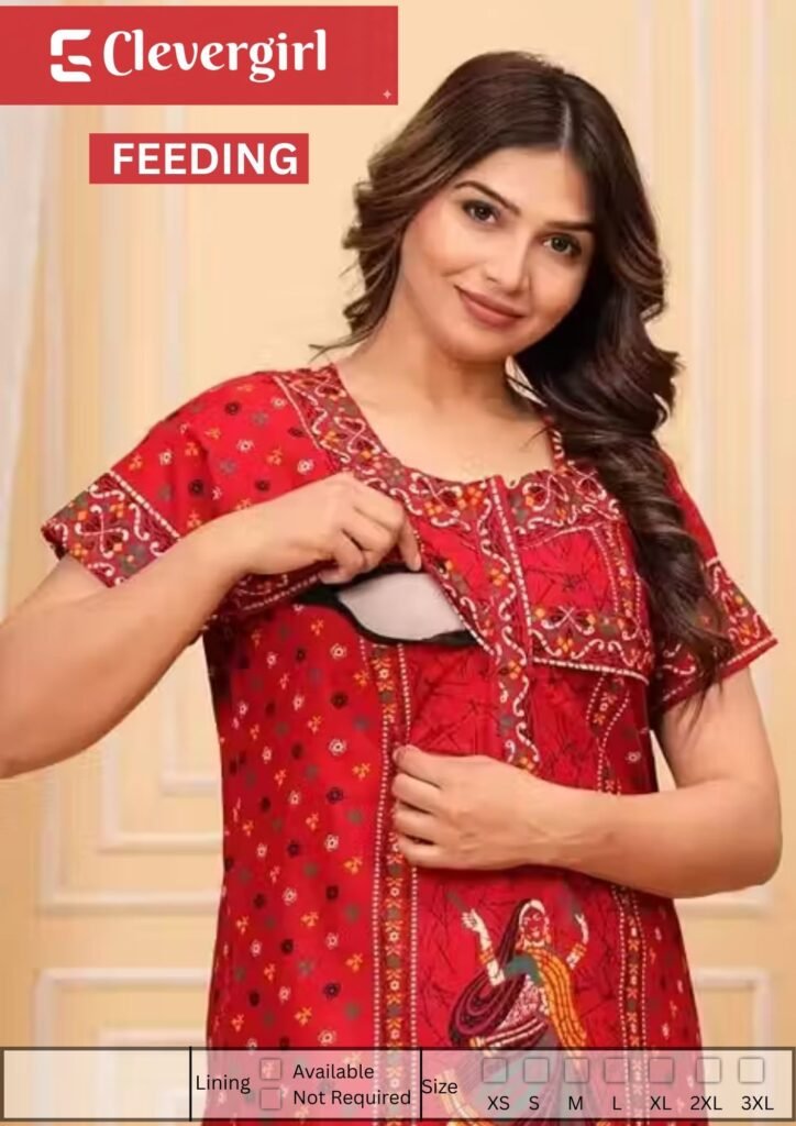 cotton maternity nighty feeding maxi ladies pregnancy comfortable sleepwear wholesale india Arjun Enterprises   Clever Girl Enterprises   Exclusive Manufacturers and Wholesalers Kurtis in Kerala