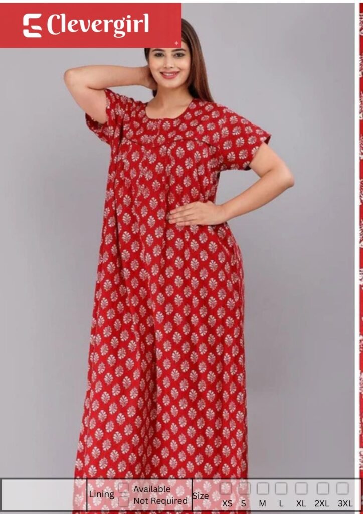 cotton nighty regular wear maxi ladies nightdress comfy sleepwear wholesale india Arjun Enterprises   Clever Girl Enterprises   Exclusive Manufacturers and Wholesalers Kurtis in Kerala