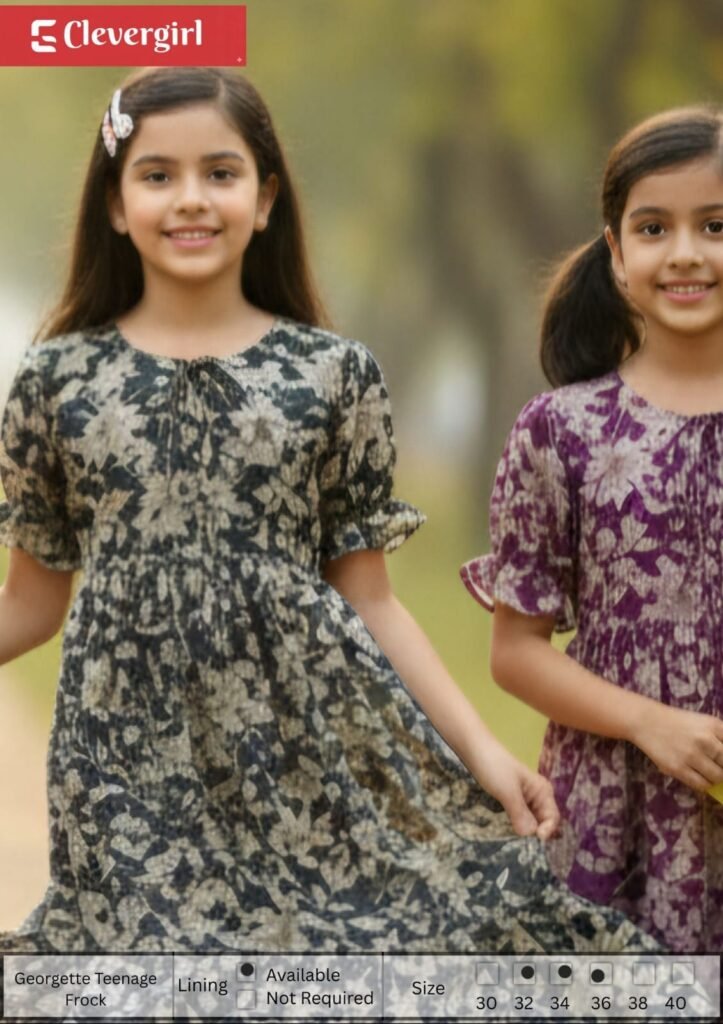 georgette teenage girls frock party wear kids dress wholesale supplier india Arjun Enterprises   Clever Girl Enterprises   Exclusive Manufacturers and Wholesalers Kurtis in Kerala