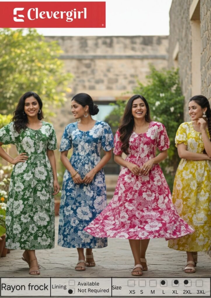 rayon casual frock ladies dress wholesale tamil nadu kerala Arjun Enterprises   Clever Girl Enterprises   Exclusive Manufacturers and Wholesalers Kurtis in Kerala